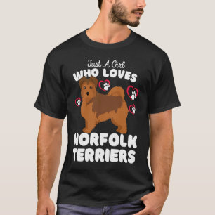 Camiseta Sólo un Chica que ama a los Terriers Norfolk a los