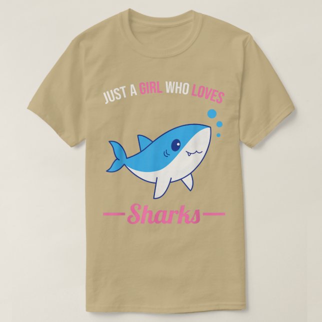 Camiseta Solo un Chica que ama a los tiburones 481 (Diseño del anverso)