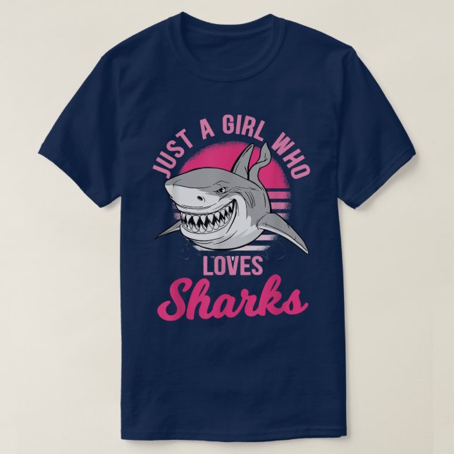 Camiseta Solo un Chica que ama a los tiburones 483 (Diseño del anverso)