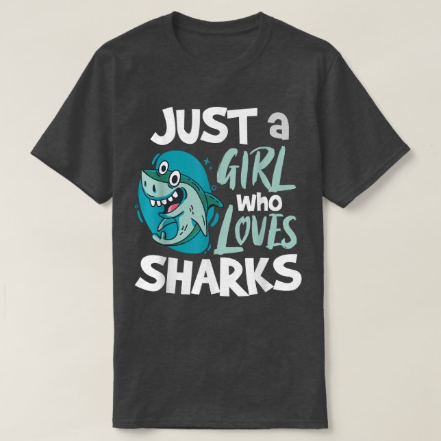 Camiseta Solo un Chica que ama a los tiburones 487 (Diseño del anverso)