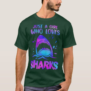 Camiseta SÓLO UN CHICA QUE AMA A LOS TIBURONES Gran Amor A 