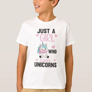 Camiseta Solo un Chica que ama a los Unicornios rosados