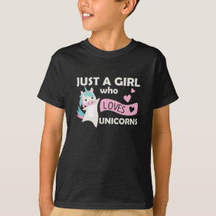 Camiseta Solo un Chica que ama a los Unicornios rosados