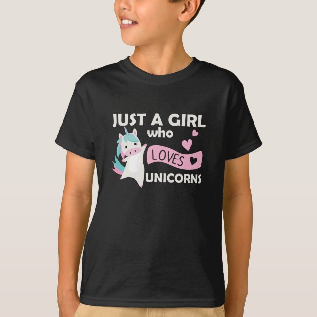 Camiseta Solo un Chica que ama a los Unicornios rosados (Anverso)