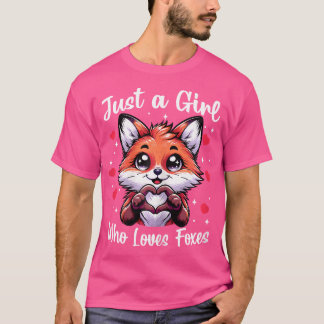 Camiseta Sólo un Chica que ama a los zorros Kawaii Anime Fo