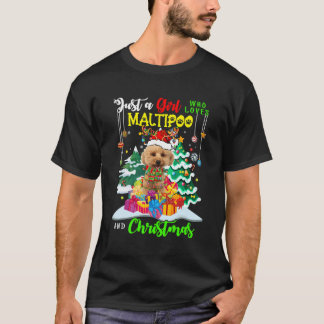 Camiseta Solo Un Chica Que Ama A Maltipoo Y A Los Navidades