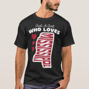 Camiseta Solo Un Chica Que Ama A Mississippi Cute Mississip