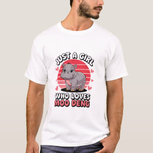 Camiseta Solo un Chica que ama a Moo Deng Cute Baby Hippo L