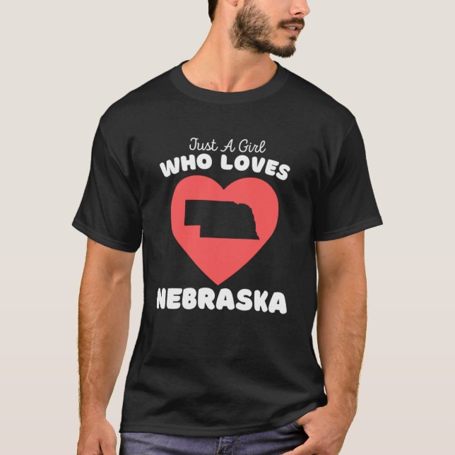Camiseta Sólo un Chica que ama a Nebraska Chicas Cute Nebra (Anverso)
