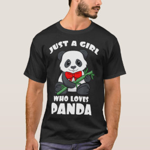 Camiseta Solo un Chica que ama a Panda Bamboo Black Patch B