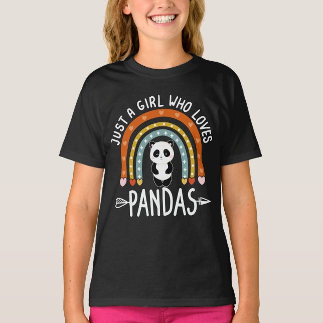 Camiseta Solo un Chica que ama a Pandas arcoiris Lover (Anverso)