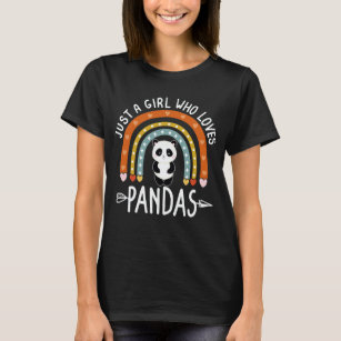 Camiseta Solo un Chica que ama a Pandas arcoiris Lover