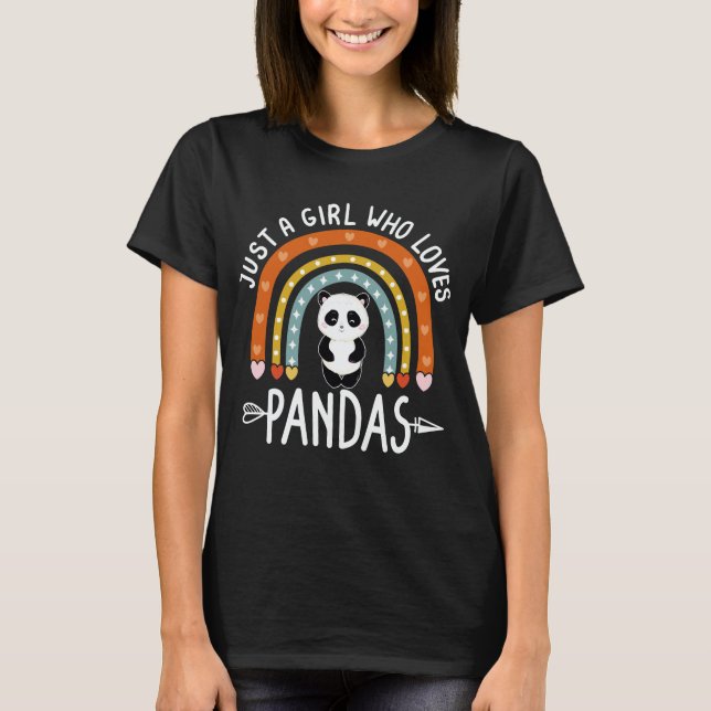 Camiseta Solo un Chica que ama a Pandas arcoiris Lover (Anverso)