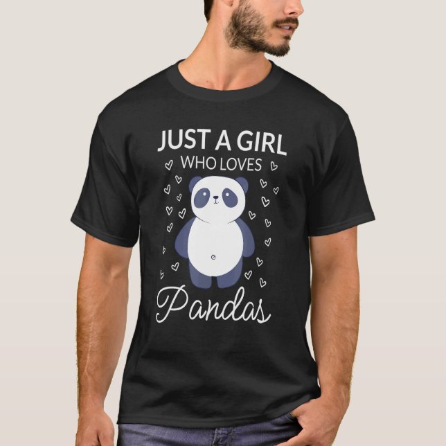Camiseta Sólo un Chica que ama a Pandas Chica de oso lindo  (Anverso)