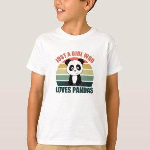 Camiseta Solo un Chica que ama a Pandas Chicas animales