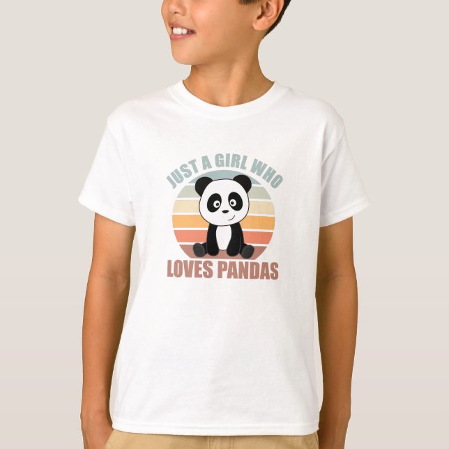 Camiseta Sólo un Chica que ama a Pandas Cute Animales Vinta (Anverso)