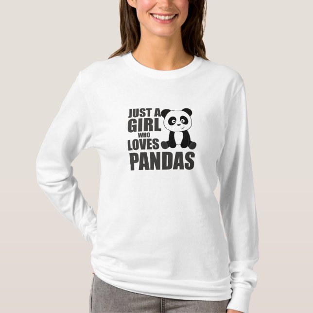 Camiseta Sólo un Chica que ama a Pandas Cute Animales Vinta (Anverso)