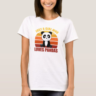 Camiseta Sólo un Chica que ama a Pandas Cute Animales Vinta