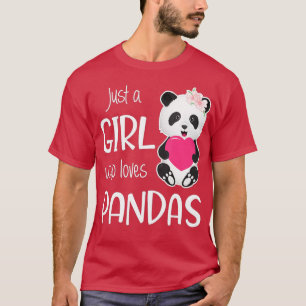 Camiseta Solo Un Chica Que Ama A Pandas Cute Panda Amantes 