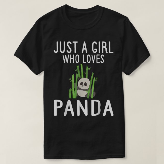 Camiseta Solo un Chica que ama a Pandas Cute Panda Bear Zoo (Diseño del anverso)