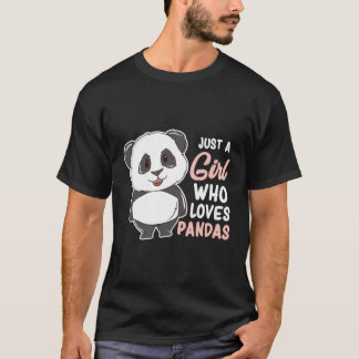 Camiseta Solo un Chica que ama a Pandas Cute Panda Chica
