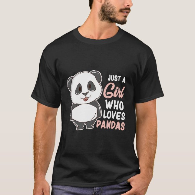 Camiseta Solo un Chica que ama a Pandas Cute Panda Chica (Anverso)
