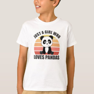 Camiseta Solo un Chica que ama a Pandas Cute Panda Vintage