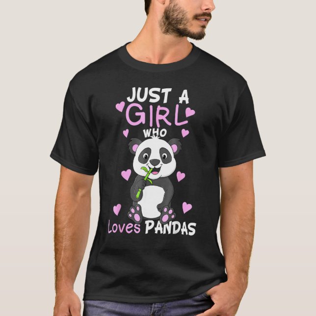 Camiseta Solo un Chica que ama a Pandas Divertido Bebé Cute (Anverso)