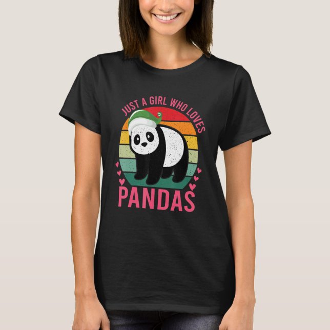 Camiseta Solo un Chica que ama a Pandas Panda Bear Animal (Anverso)
