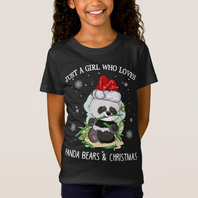 Camiseta Solo Un Chica Que Ama A Pandas Y Navidades (Anverso)