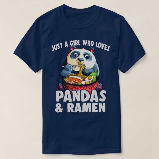 Camiseta Solo un Chica que ama a Pandas y Ramen Kawaii Pand (Diseño del anverso)
