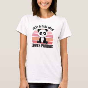 Camiseta Solo un Chica que ama a Pandas y sus dulces animal