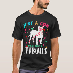 Camiseta Sólo Un Chica que ama a Pitbulls Silhouette Flower