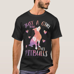 Camiseta Sólo un Chica que ama a Pitbulls Watercolor Pitbul