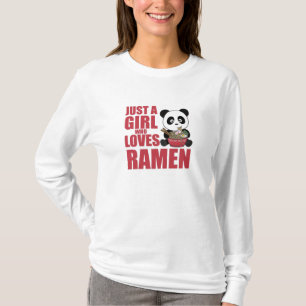 Camiseta Solo un Chica que ama a Ramen Panda Kawaii