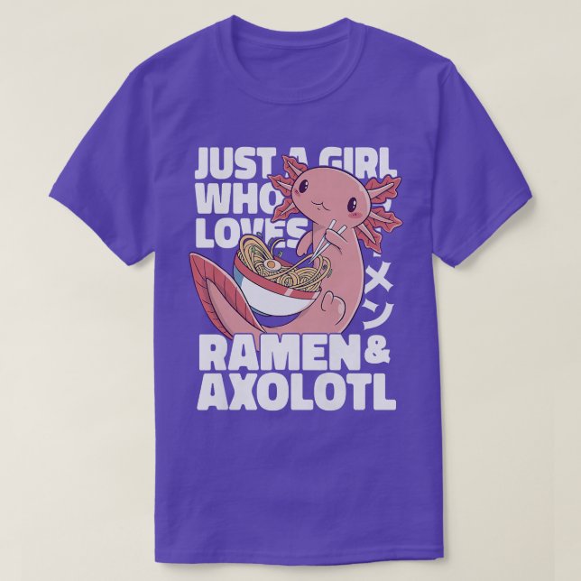 Camiseta Sólo Un Chica Que Ama A Ramen Y Axolotls Funny Axo (Diseño del anverso)