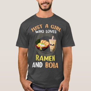 Camiseta Solo Un Chica Que Ama A Ramen Y Boba Kawaii Japane
