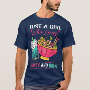 Camiseta Solo Un Chica Que Ama A Ramen Y Boba Tea Kawaii Gi