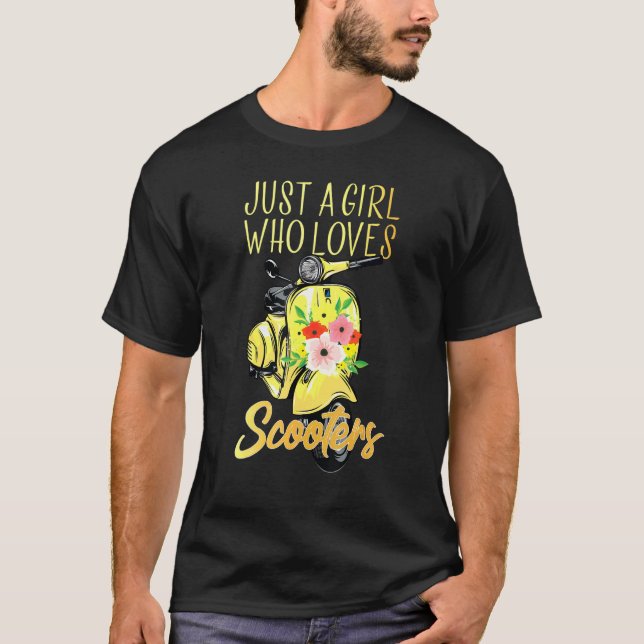 Camiseta Solo un Chica que ama a Scooter Moped Scooter Bike (Anverso)