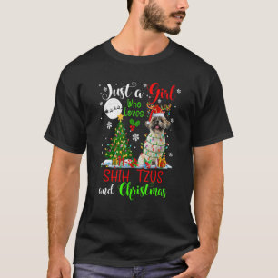 Camiseta Solo Un Chica Que Ama A Shih Tzus Y A Los Navidade