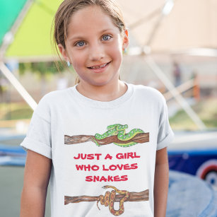 Camiseta Sólo un Chica que ama a Snakes Reptile Boa Python