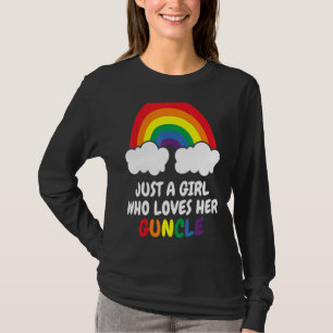 Camiseta Solo un Chica que ama a su tío tío Gay arcoiris