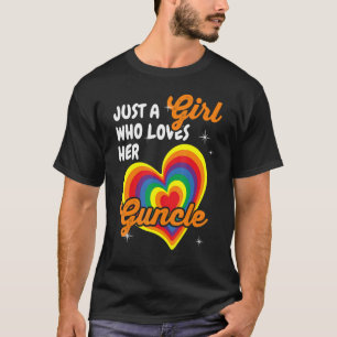 Camiseta Solo un Chica que ama a su tío tío Gay arcoiris