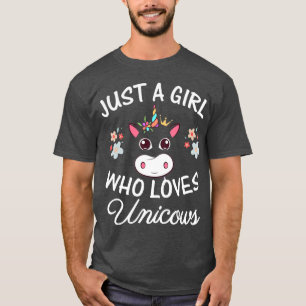 Camiseta Solo un Chica que ama a Unicows Cow Unicorn Lover