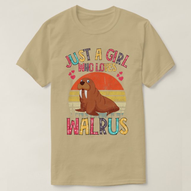 Camiseta Sólo un Chica que ama a Walruses Retro Walru (Diseño del anverso)