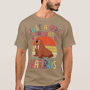 Camiseta Sólo un Chica que ama a Walruses Retro Walru