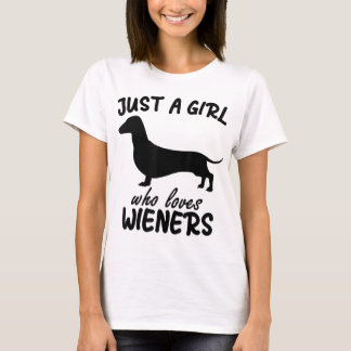 Camiseta sólo un chica que ama a Wieners Funny Dachshund Do