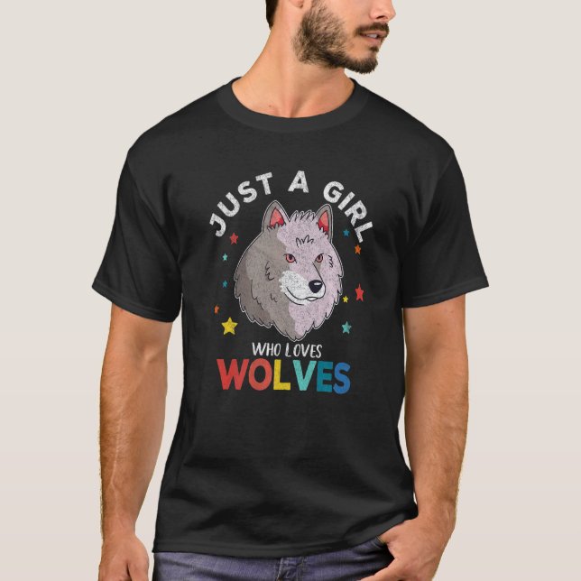 Camiseta Sólo un Chica que ama al Chica lobo lobo (Anverso)