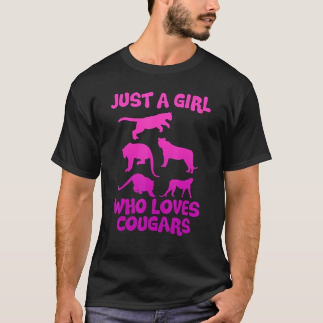 Camiseta Solo un Chica que ama al Cougar de los Animales Co (Anverso)