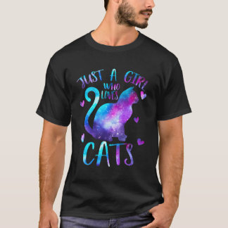 Camiseta Sólo un Chica que ama al dueño de los gatos galaxi